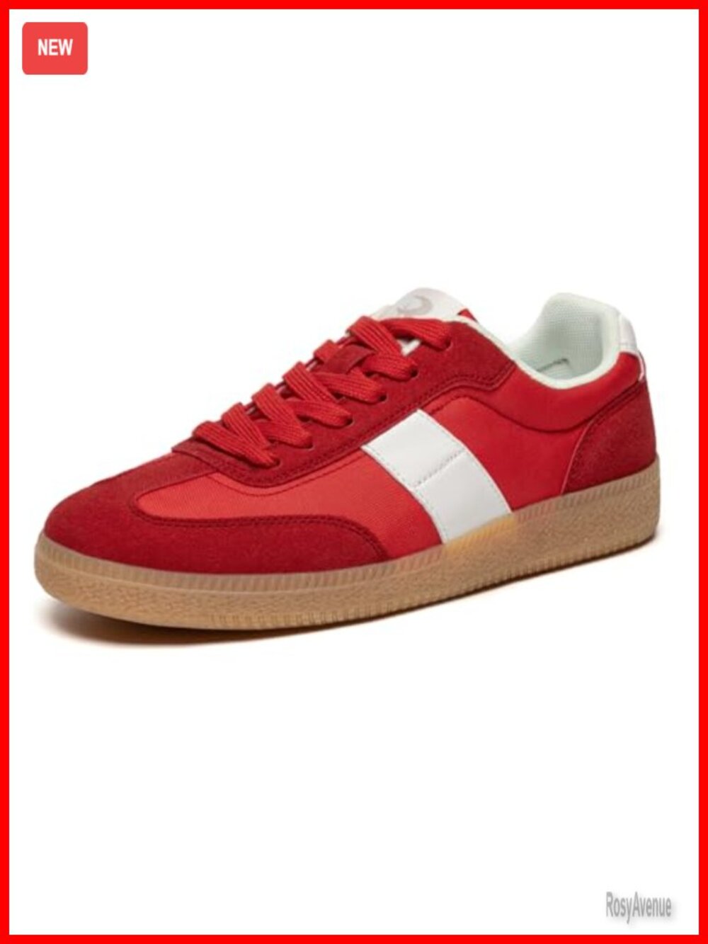 Women's Retro Suede Faux Leather Spliced Sneakers Comfortable Walking Lace-Up